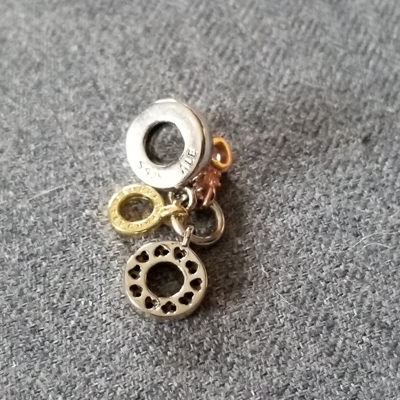 Pandora Triple Monogram & Logo CZ Dangle Ch - Picture 1 of 10